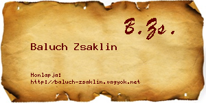 Baluch Zsaklin névjegykártya